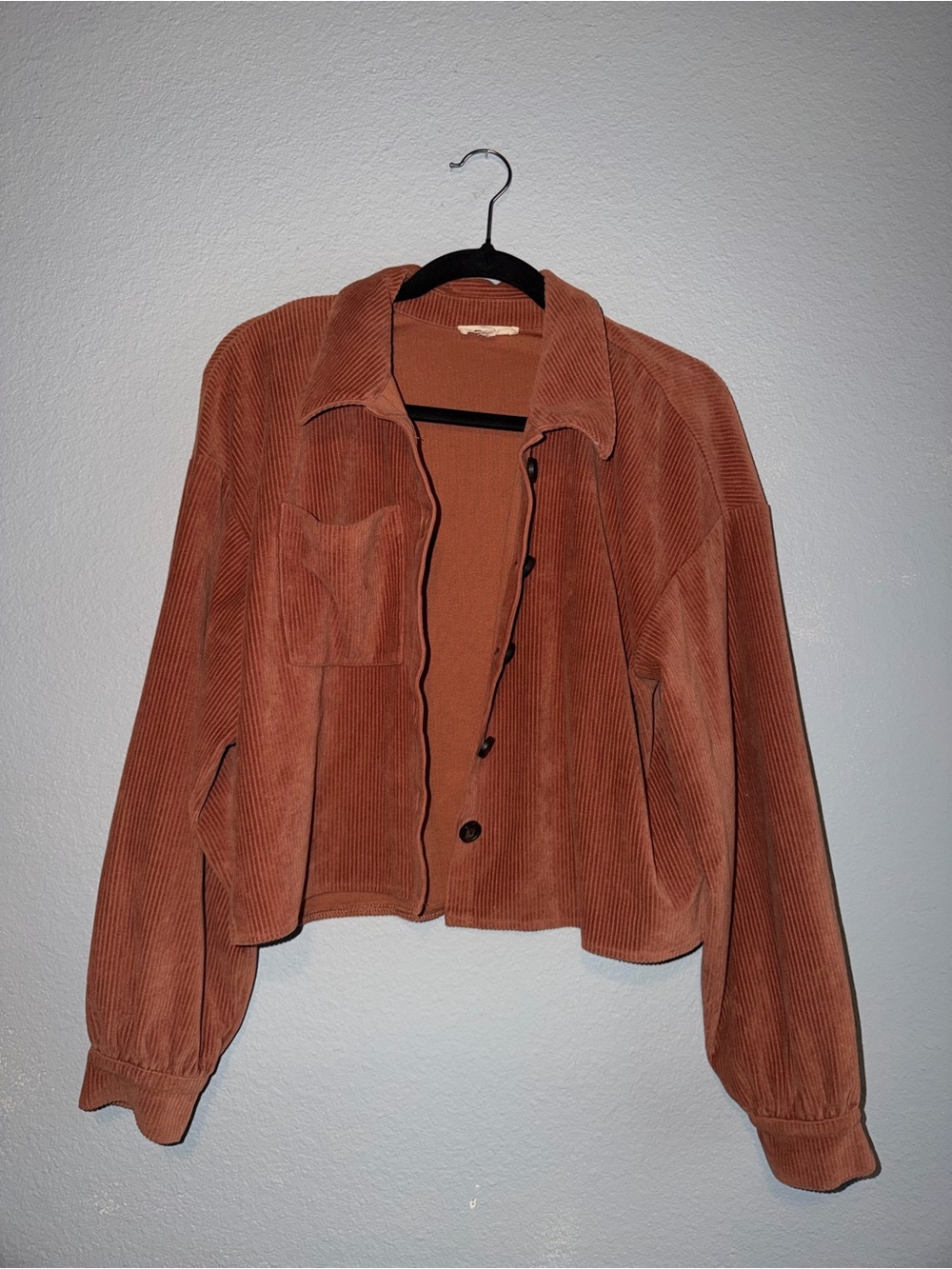 Madewell Rust Corduroy Button-Front Jacket